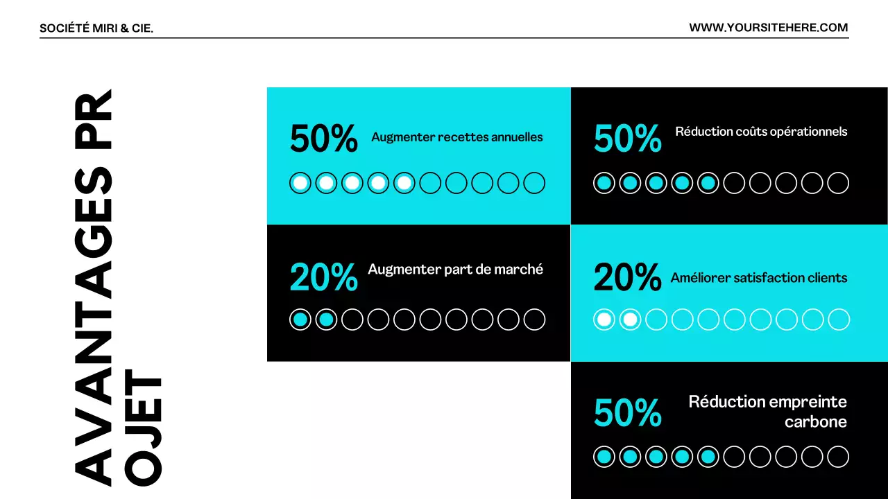 Présentation moderne d'une proposition de projet Orange Noir