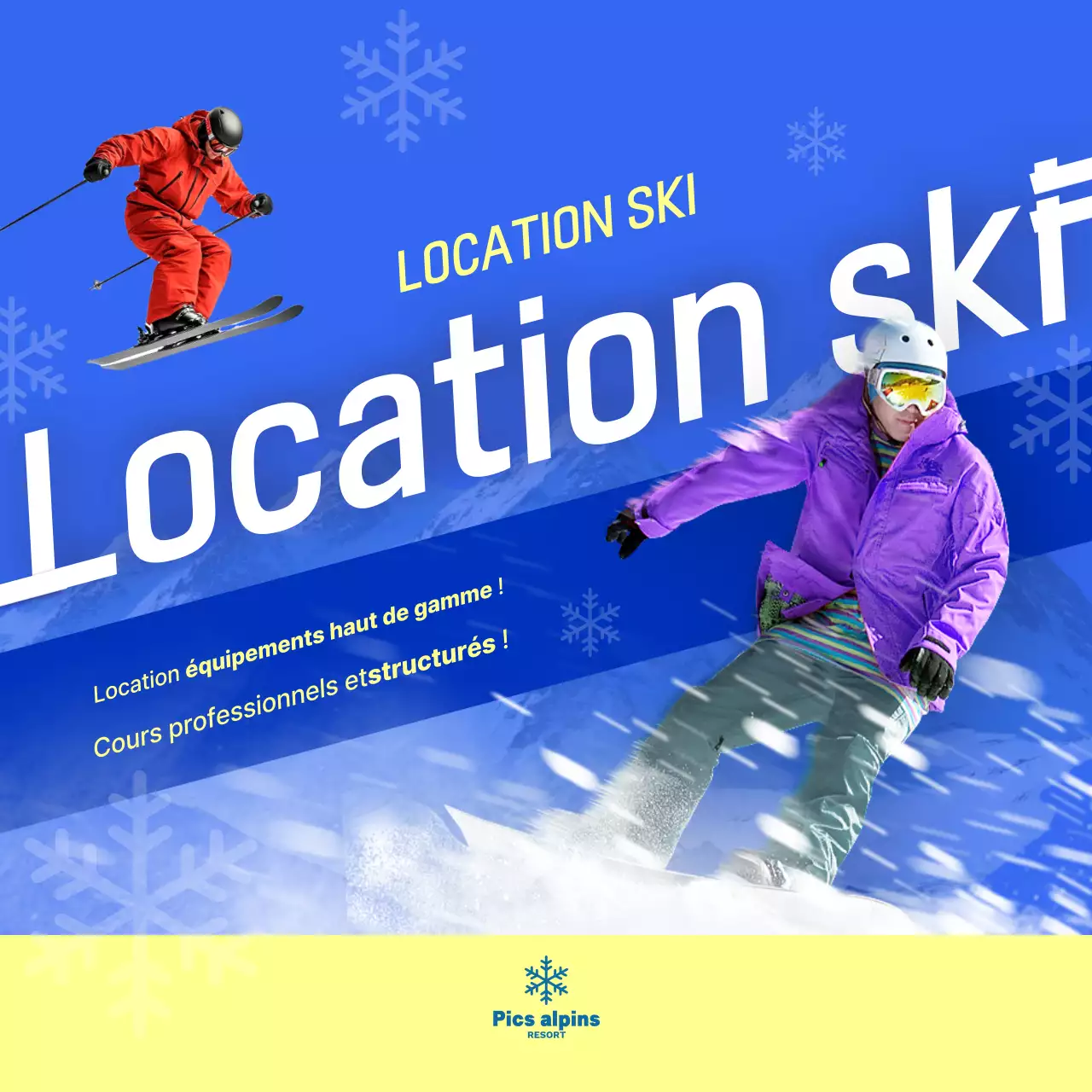 Bannière bleue d'articles de sport