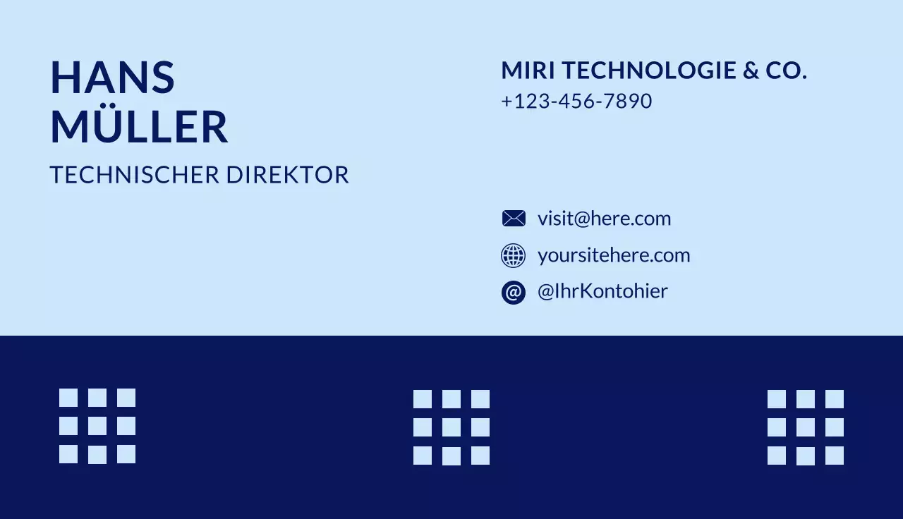 blaue moderne Visitenkarte