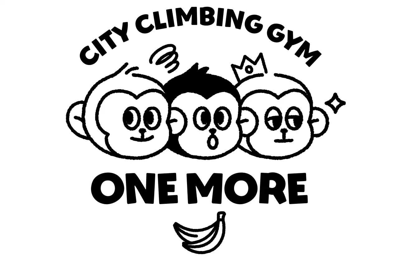 Logo olahraga sederhana dengan ilustrasi tiga monyet lucu