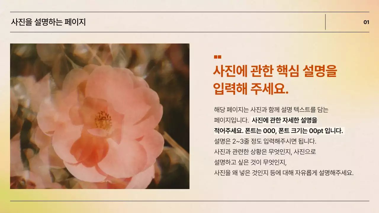 주황 심플 프레젠테이션 설명서