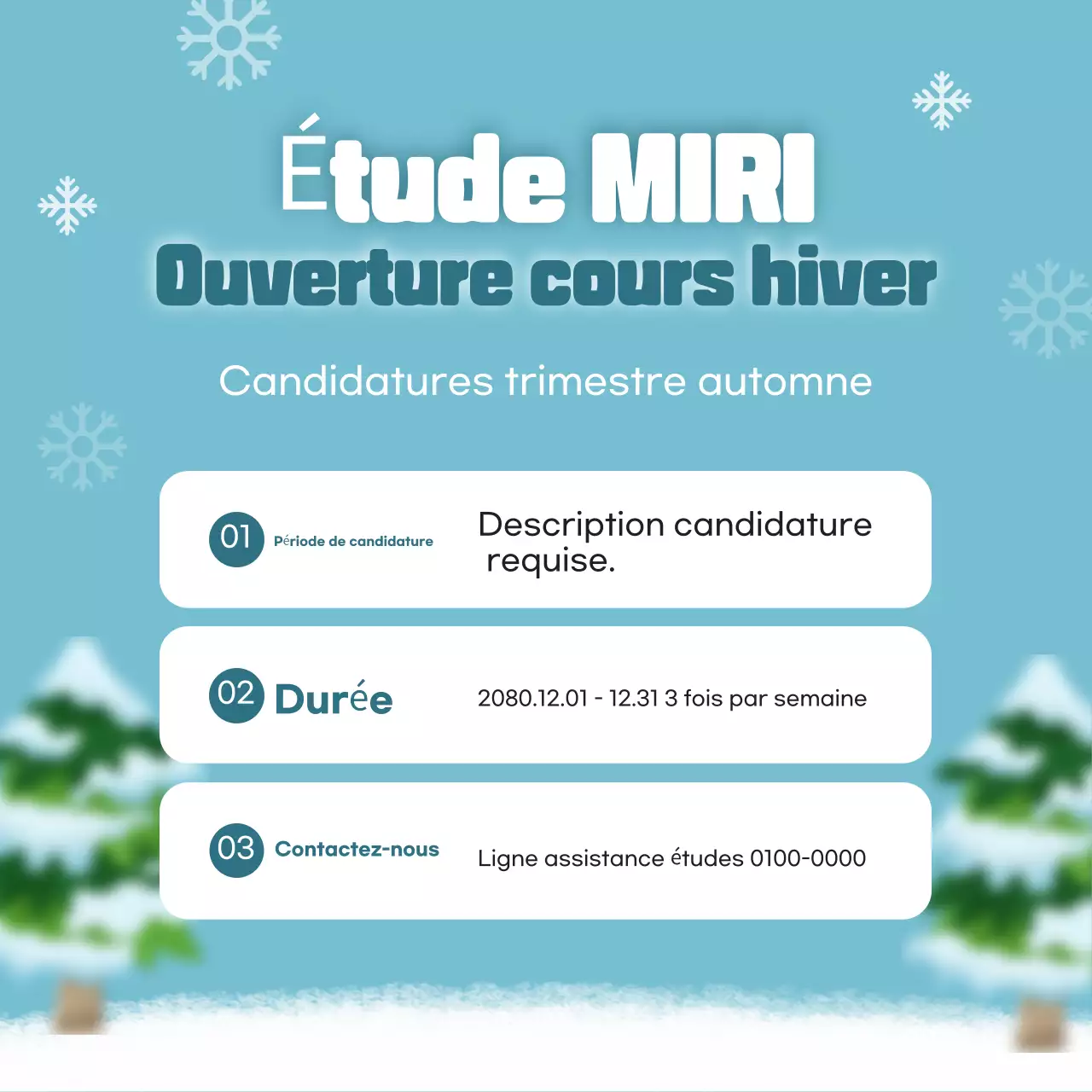 Recrutement d'un stagiaire bleu clair et cosy