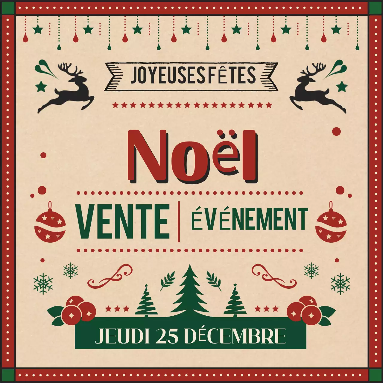 Événement de Noël Red Vintage