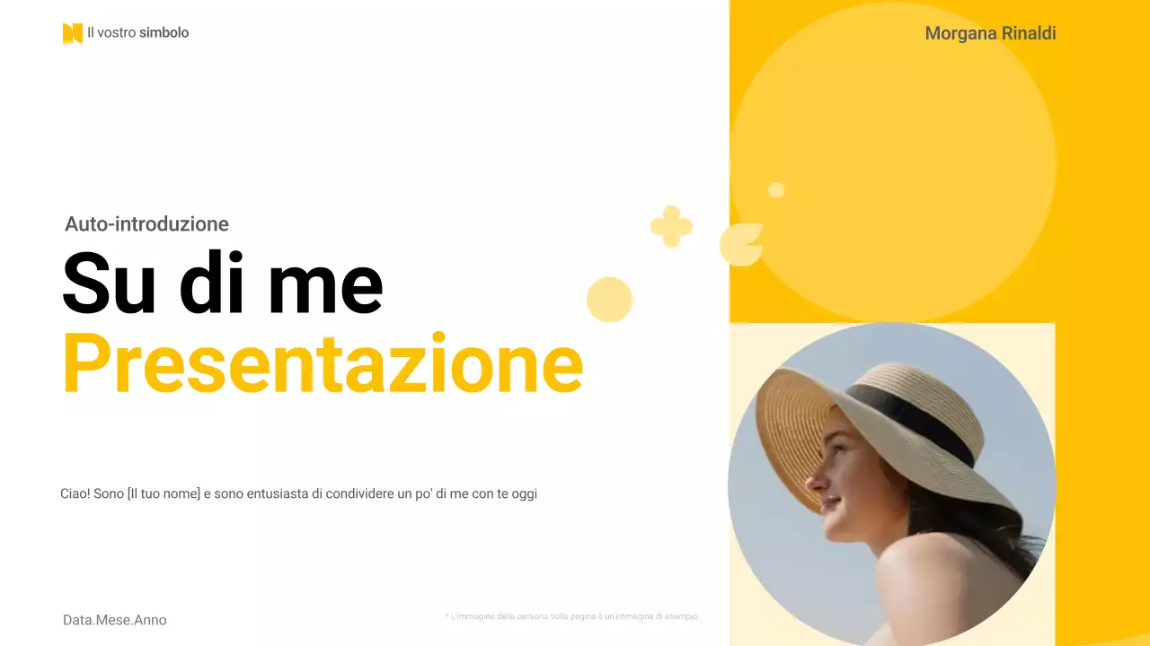 layout giallo di base per l'autopresentazione