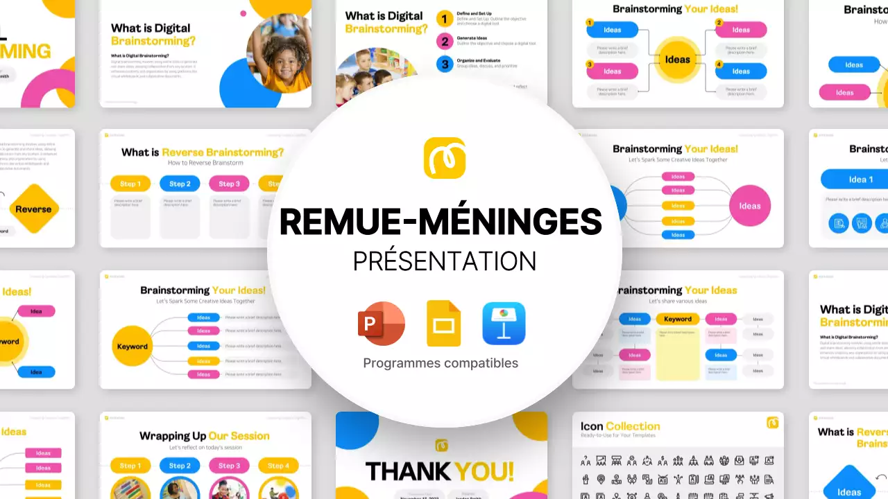 Mise en page moderne et colorée pour le brainstorming