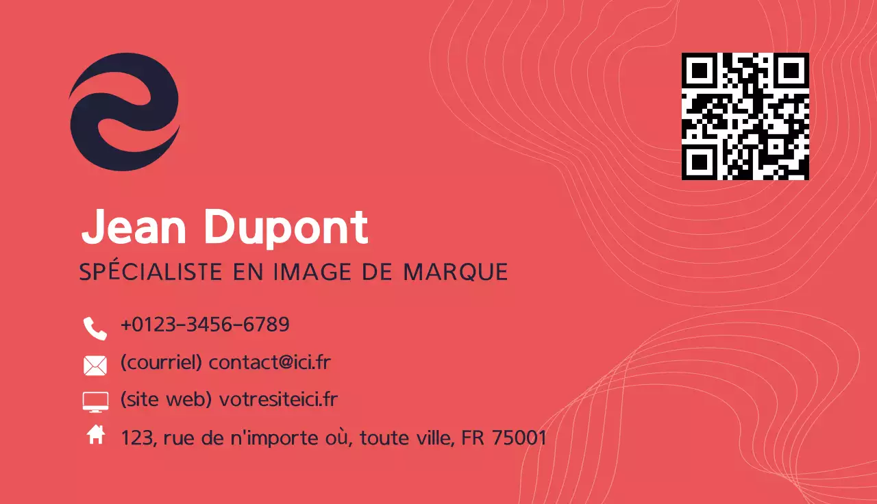 carte de visite moderne rouge