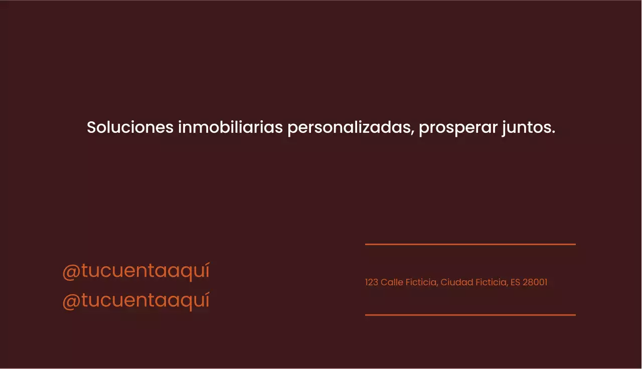 tarjeta de visita inmobiliaria moderna naranja