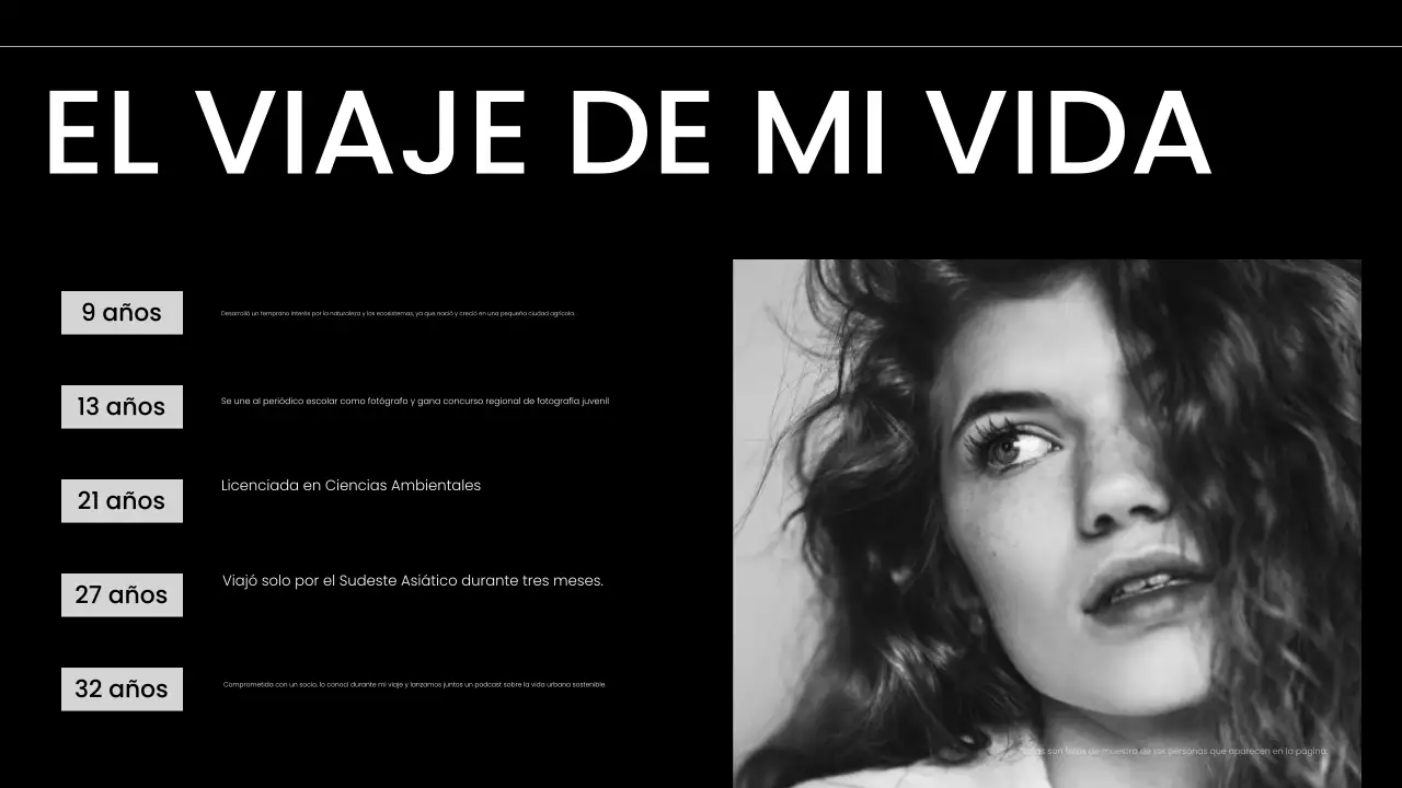 portafolio de autopresentación moderno en blanco y negro