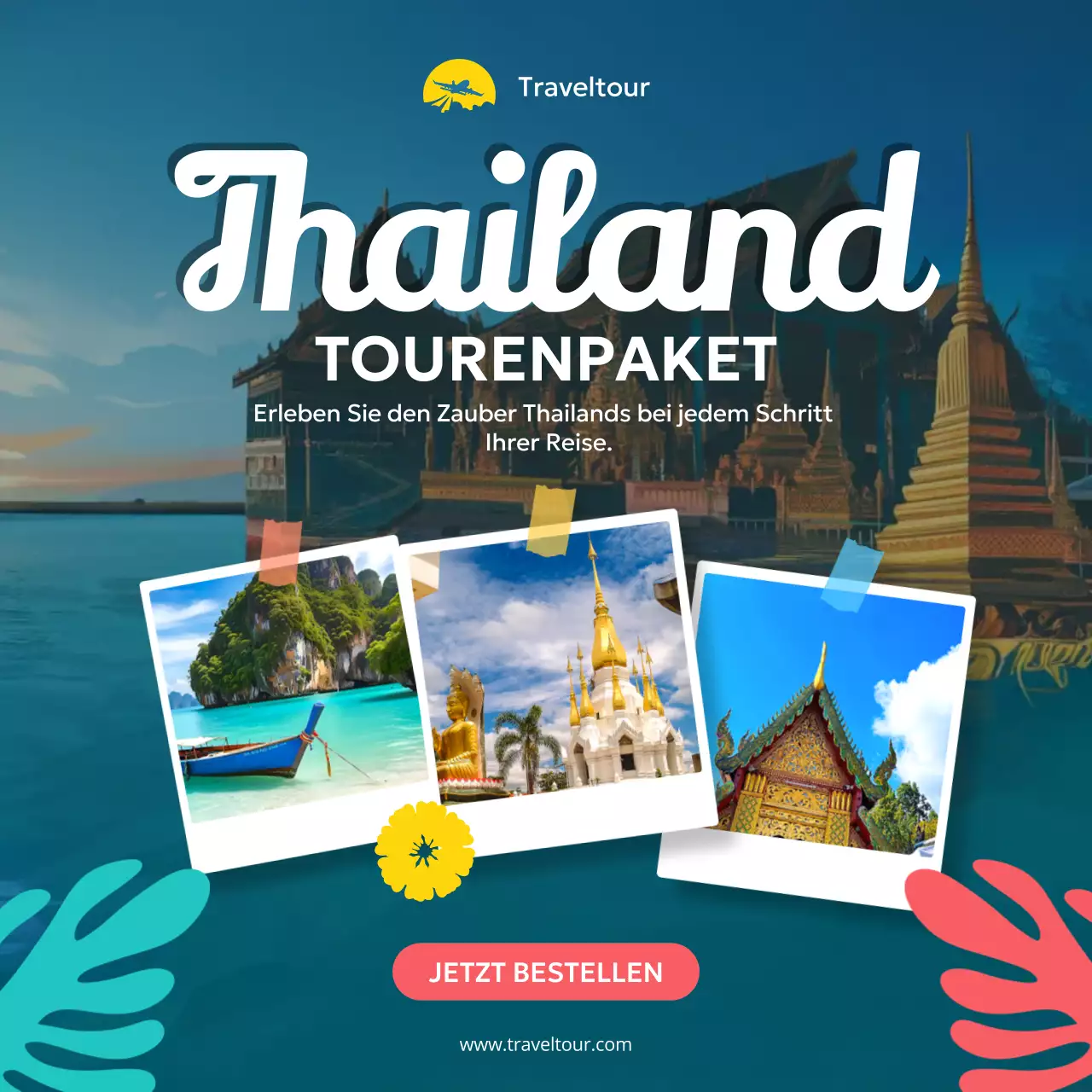 blaue tropische Reiseförderung