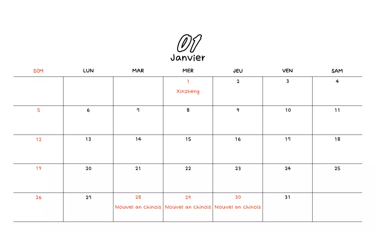 Calendrier photo avec dessin mignon