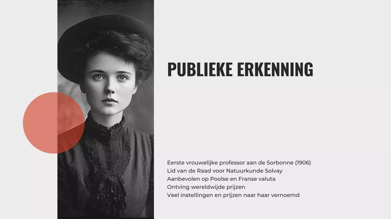 Ontdek het leven van Marie Curie Minimalistische presentatie