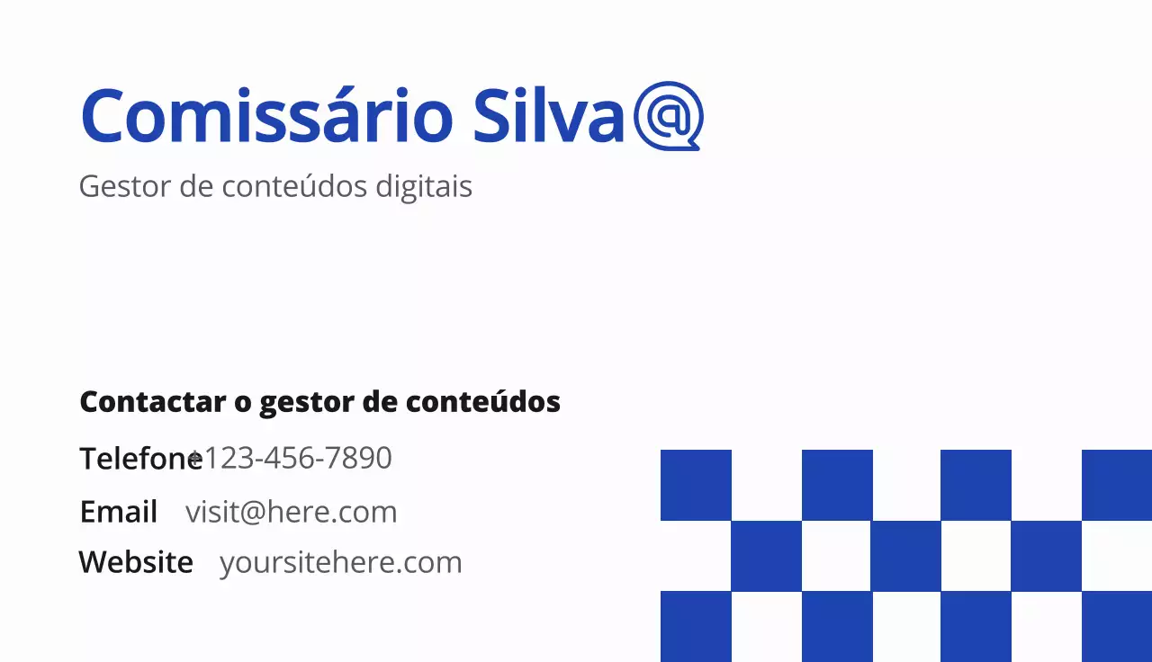 cartão de visita moderno azul