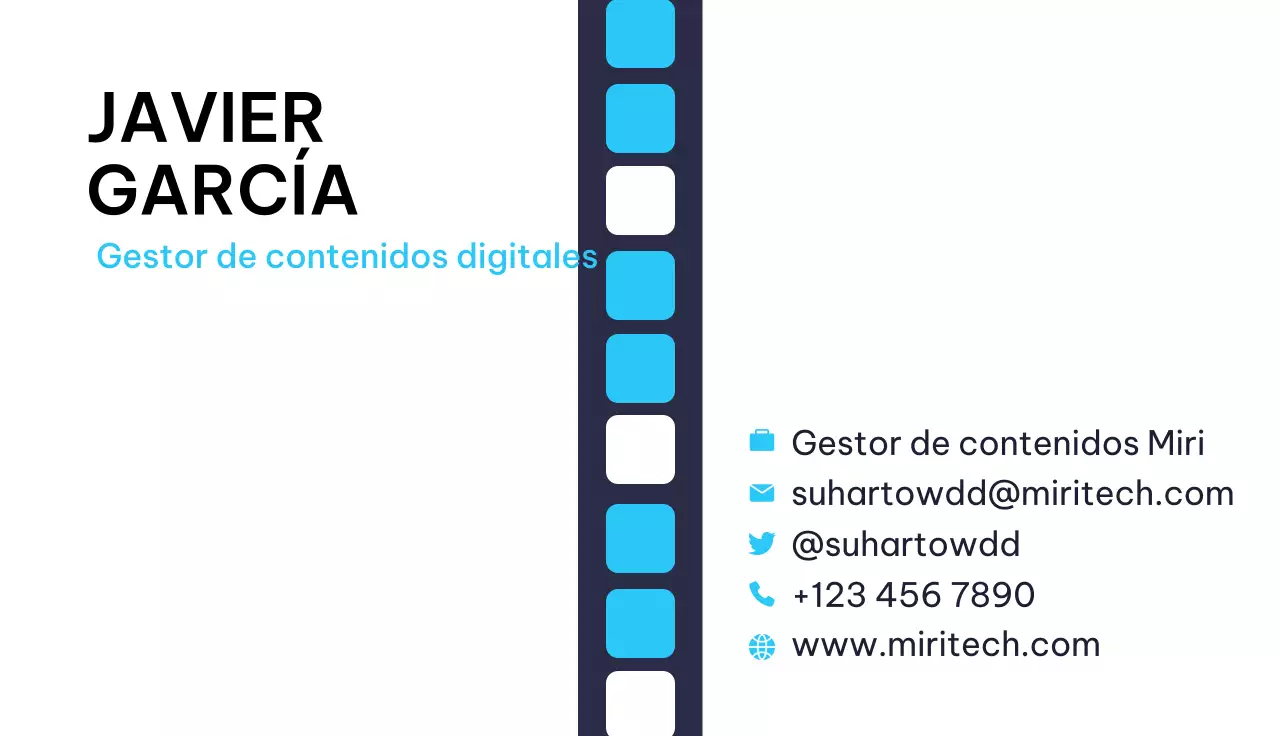 tarjeta de visita moderna azul