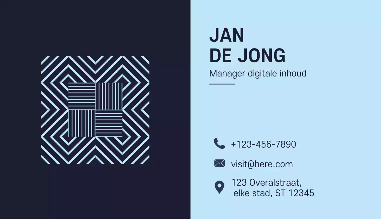 marine geometrisch visitekaartje