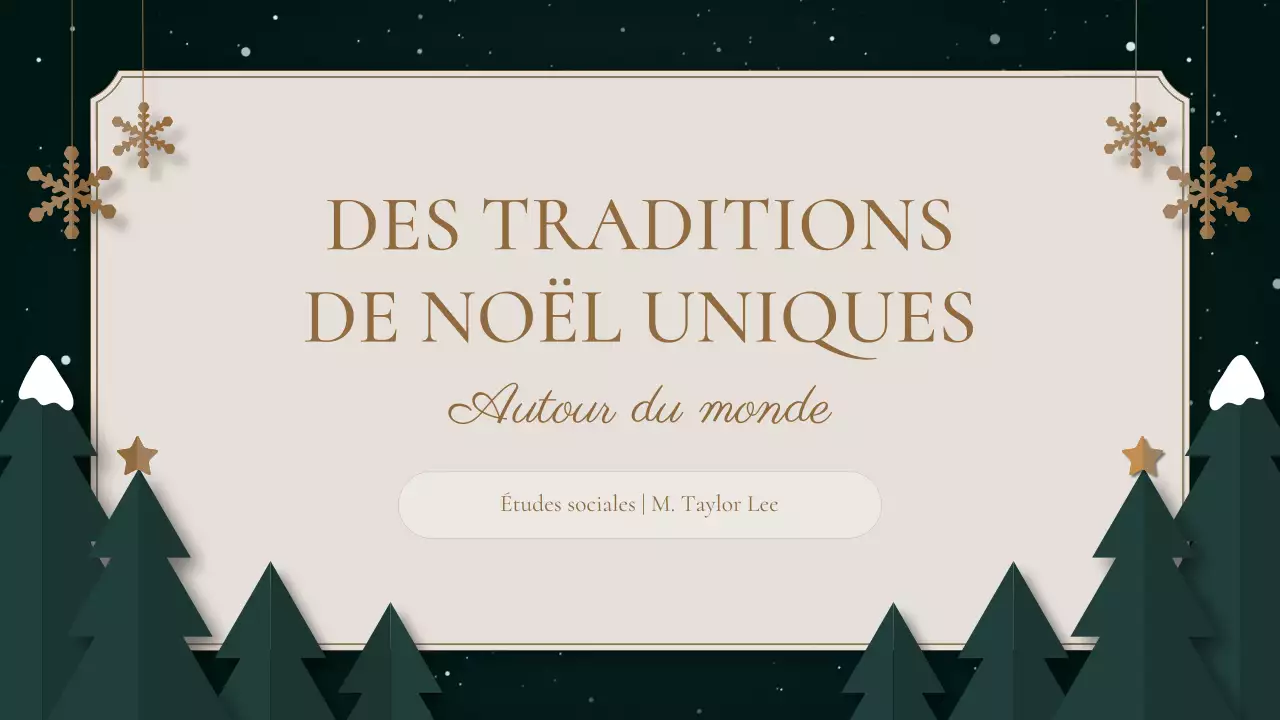 présentation traditionnelle verte pour les fêtes de fin d'année