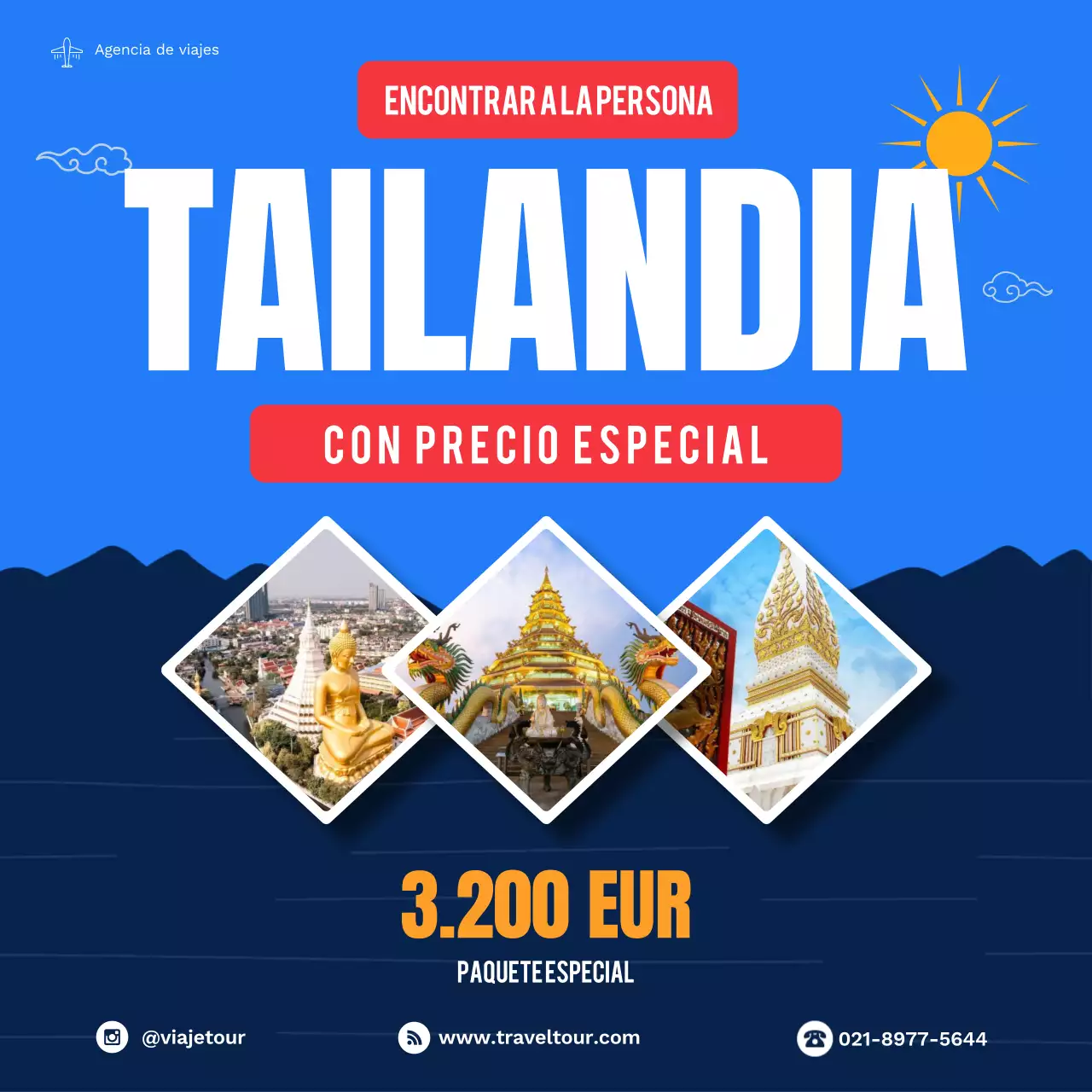 promoción de viajes blue modern