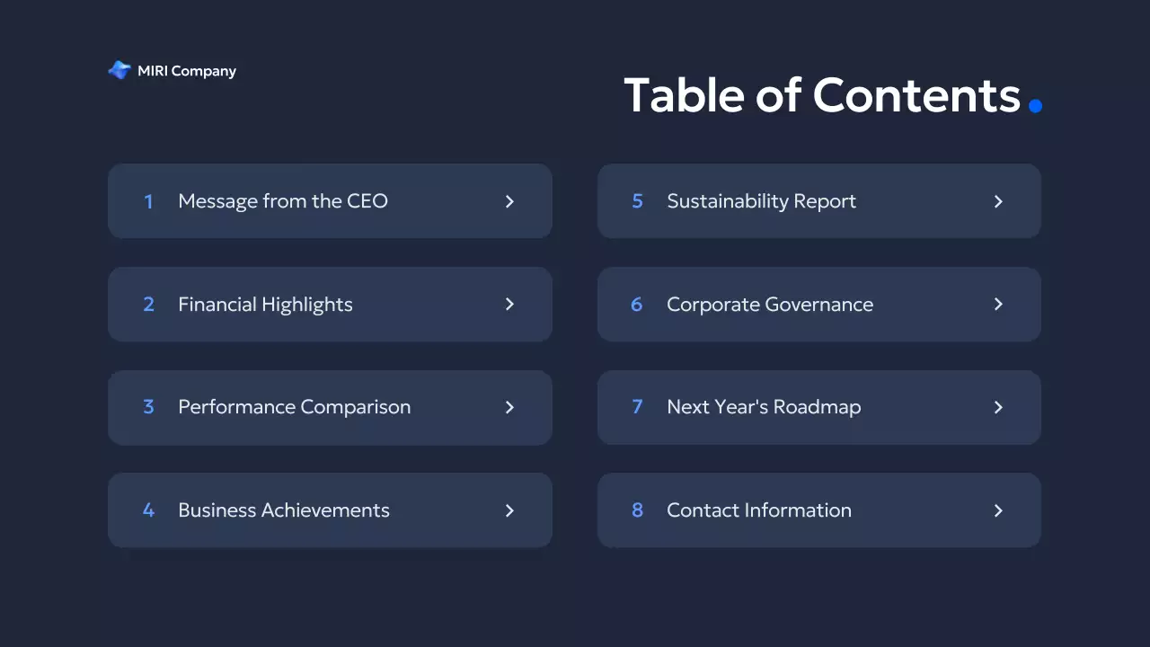 블루 모던 비즈니스 보고서 프레젠테이션