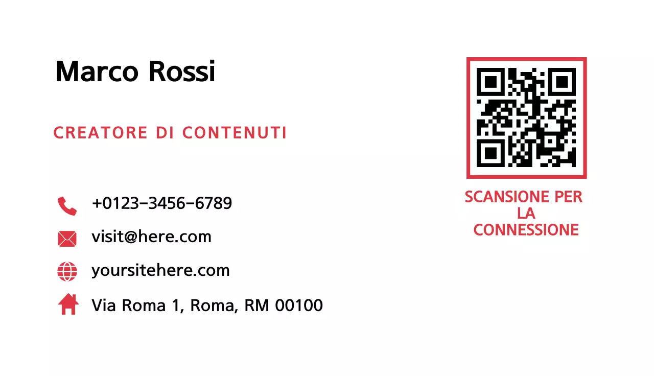 biglietto da visita moderno rosso