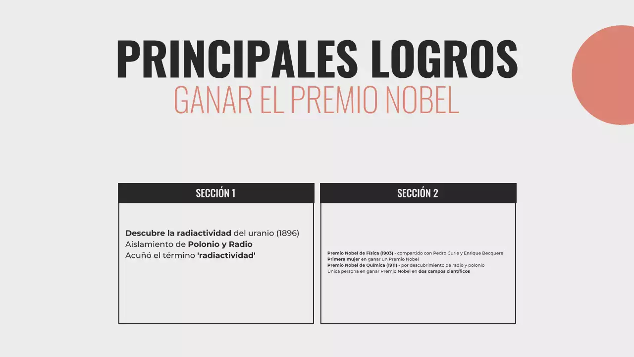 Explorando la vida de Marie Curie Presentación minimalista