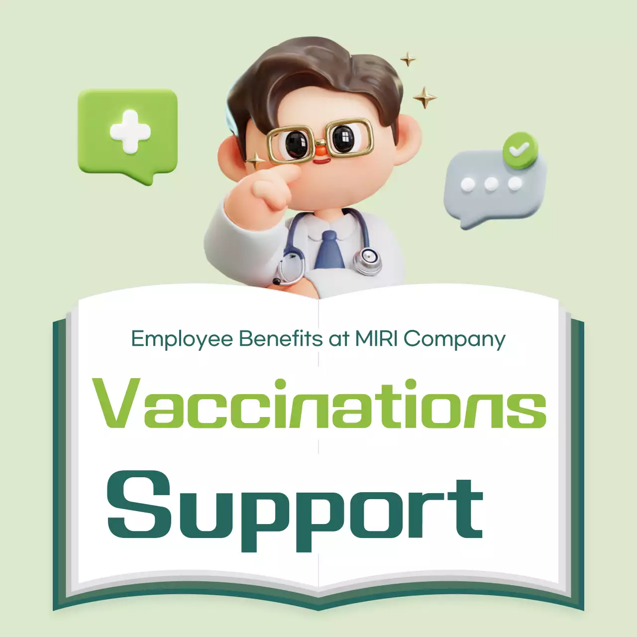 Guia de vacinação moderna verde Carrossel do Instagram