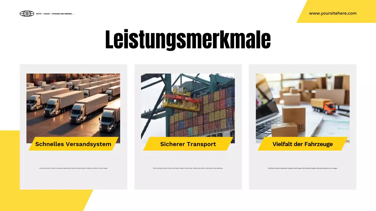 gelber moderner Transport Präsentation