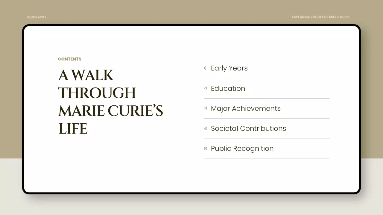 Beige Elegant Biography Presentation