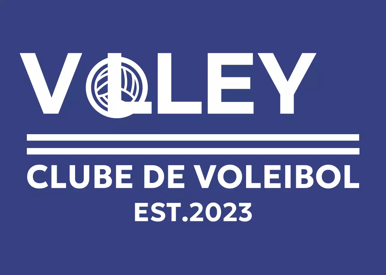 Logótipo desportivo simples com bola de voleibol