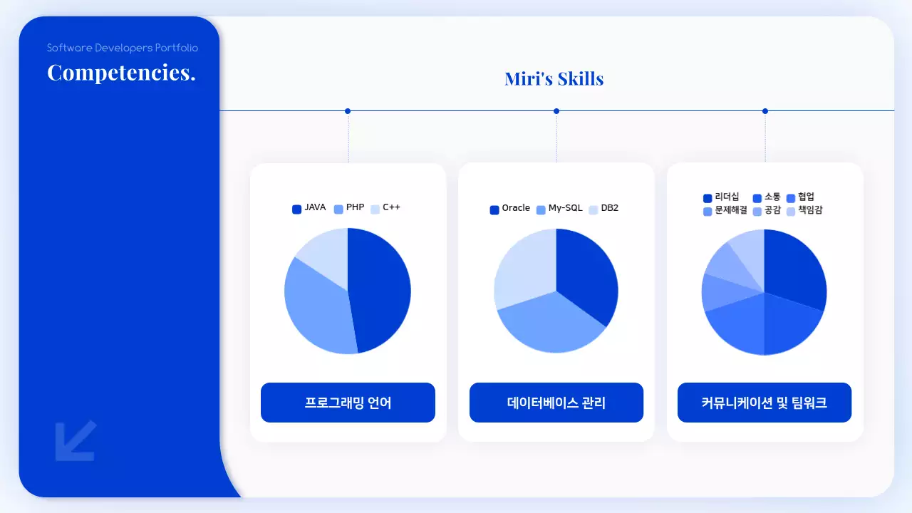 파랑 심플 개발자 포트폴리오