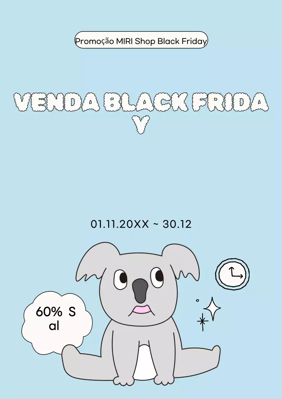 Evento de saldos da Black Friday em azul claro e giro
