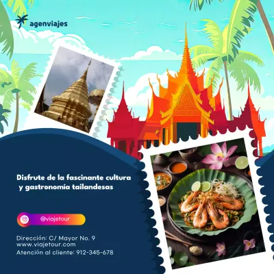 colorida promoción de viajes culturales