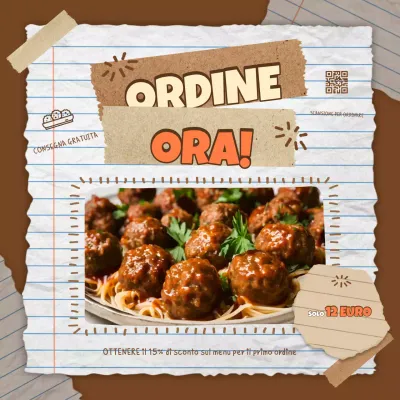 promozione del cibo retrò marrone