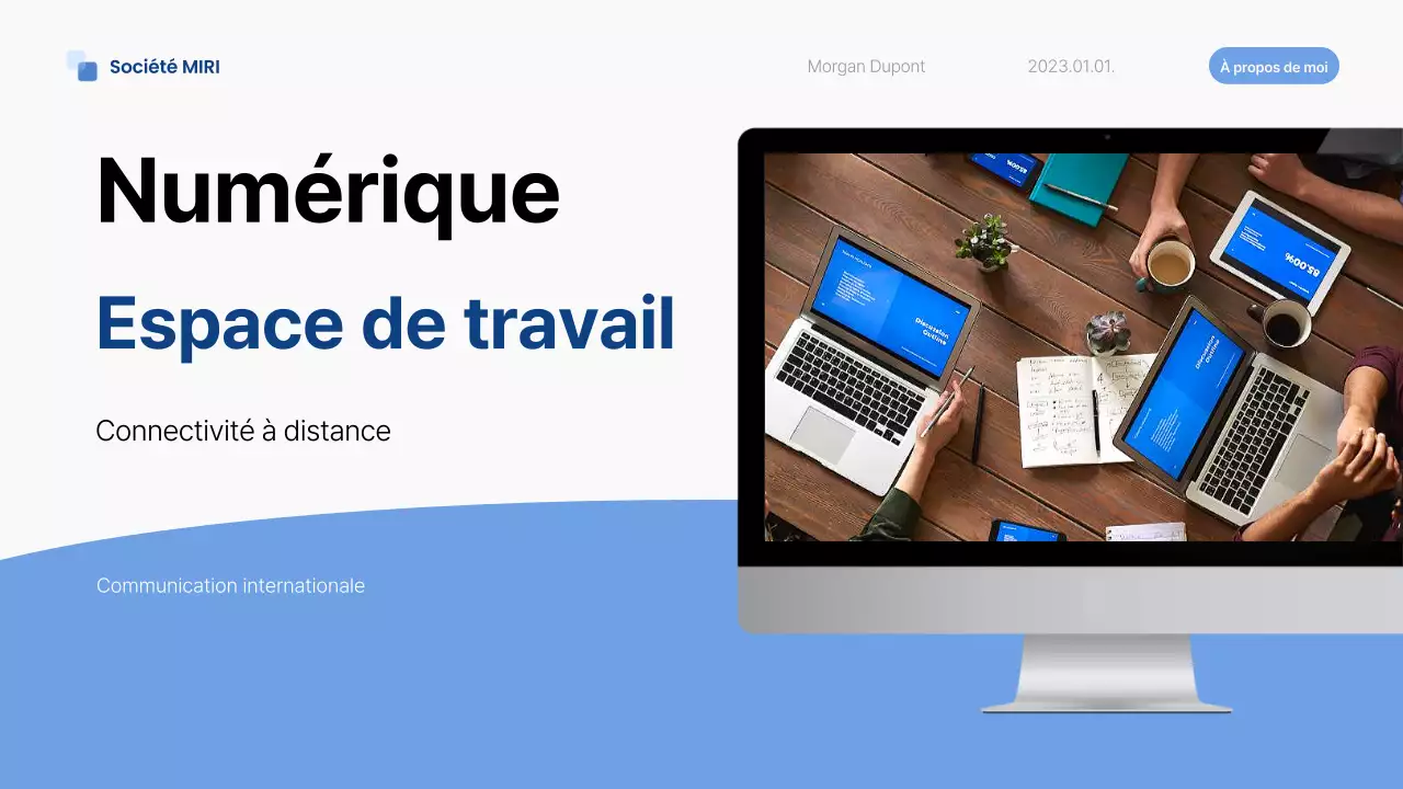 pitch d'autoprésentation moderne bleu