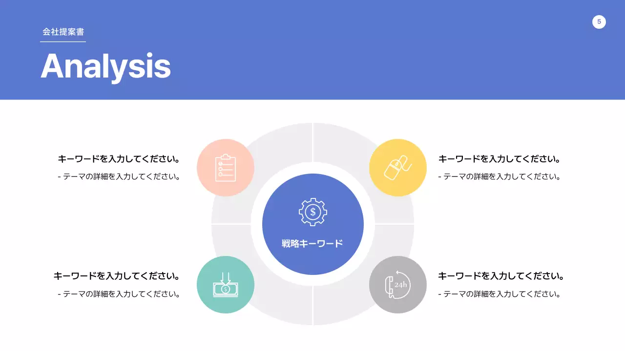 青 シンプル ビジネス プレゼンテーション