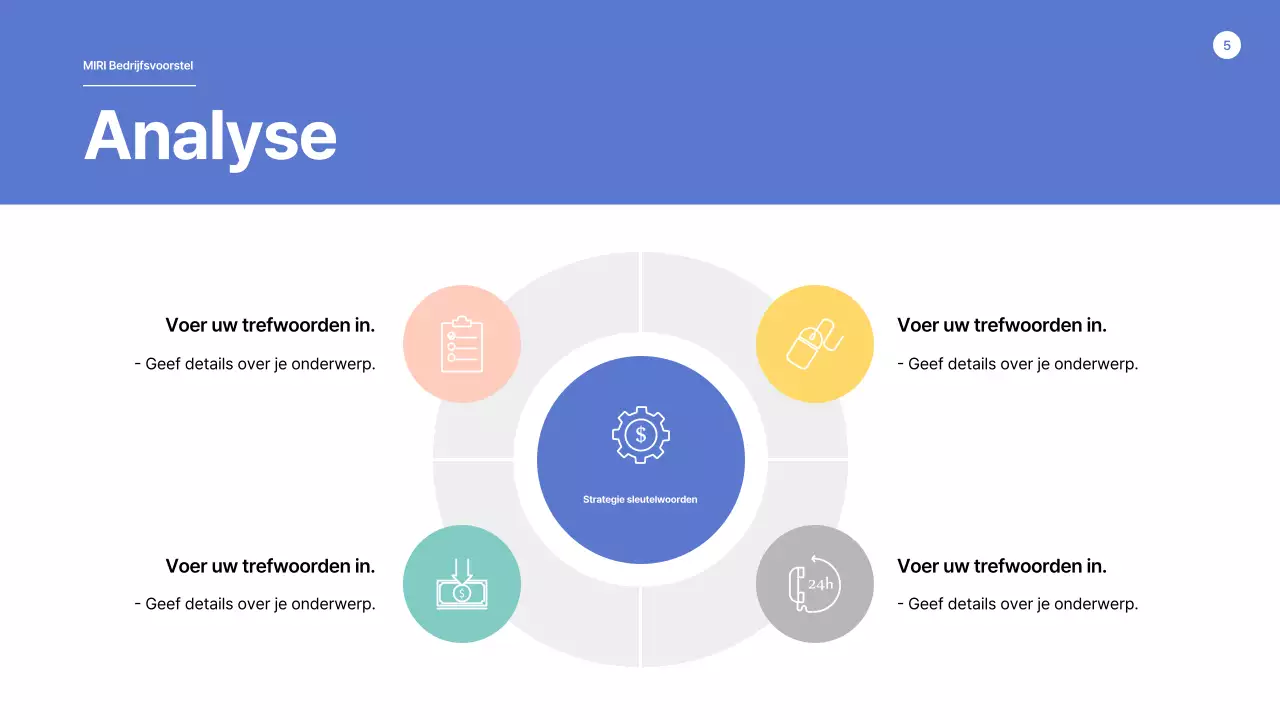 Een voorstel met strakke vormen in blauw en geel