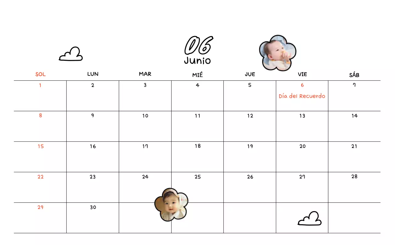 Bonito calendario con dibujos