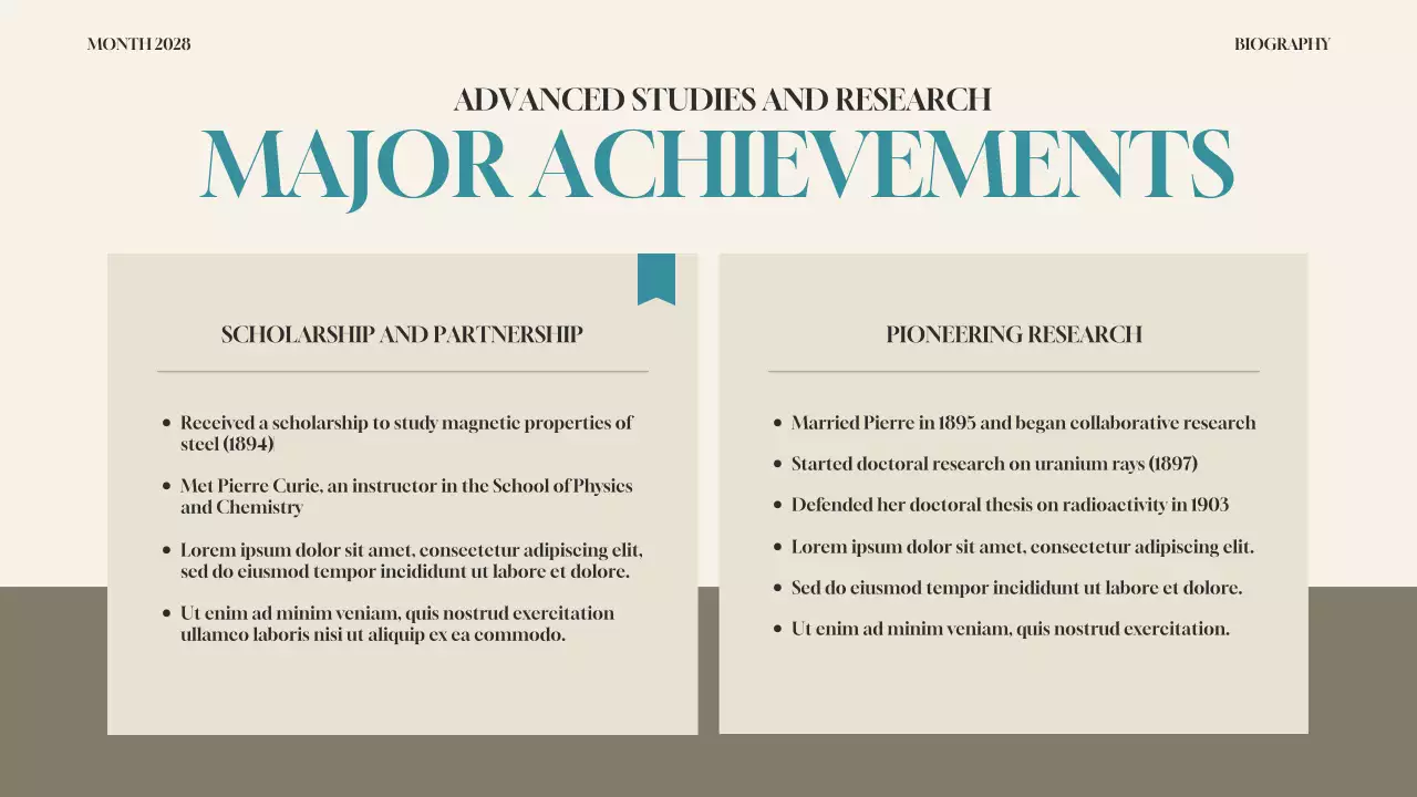 Beige Professional Biography Presentation