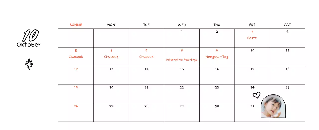 Niedlicher Neujahrs-Fotokalender