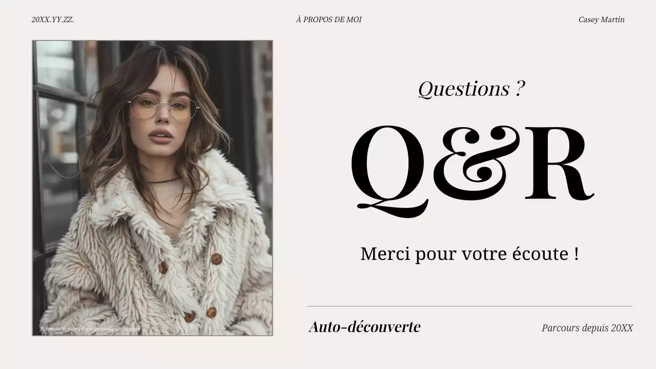 beige moderne pitch d'auto-introduction