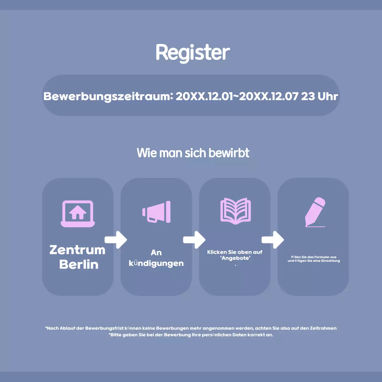 Hellblaue moderne Vortragsankündigungen