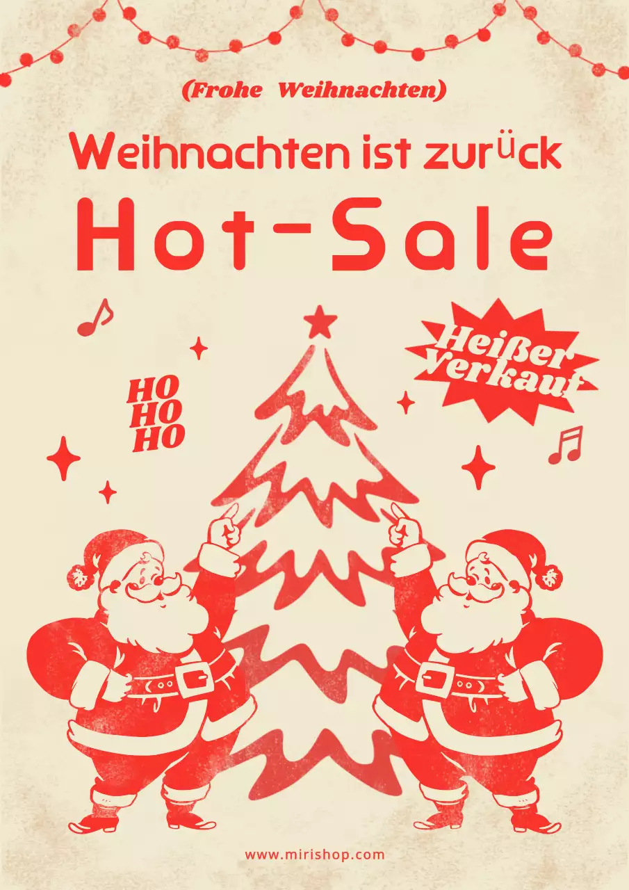 Roter Retro-Weihnachtsverkauf