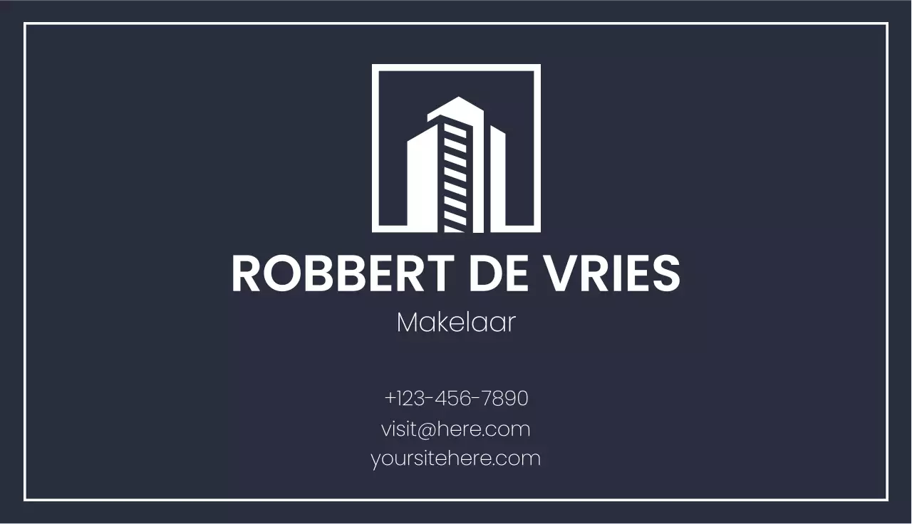 marine modern onroerend goed visitekaartje