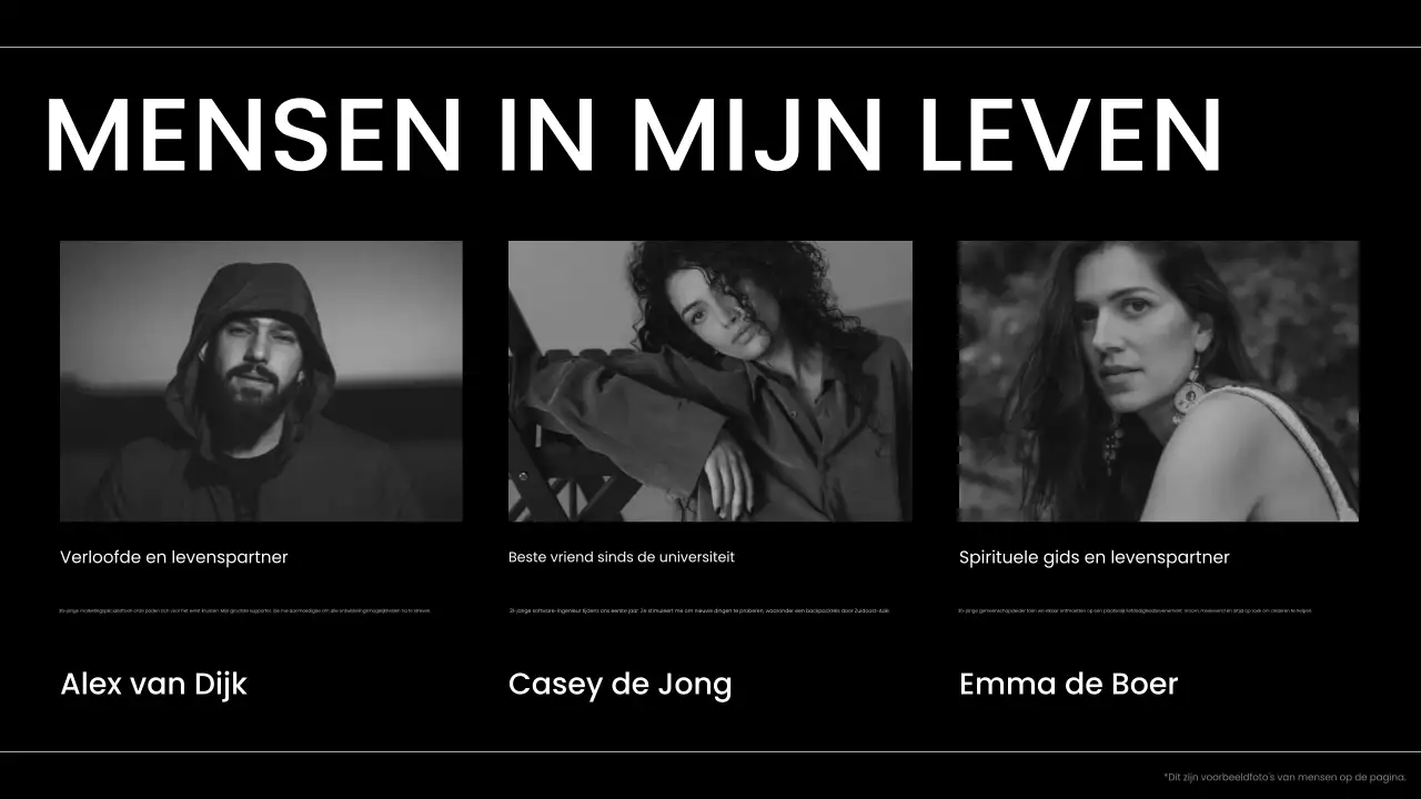 zwart-wit moderne zelf-introductie portfolio