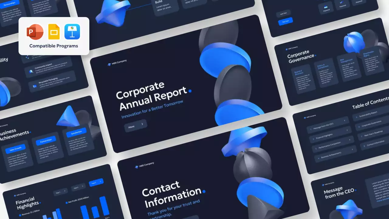 블루 모던 비즈니스 보고서 프레젠테이션