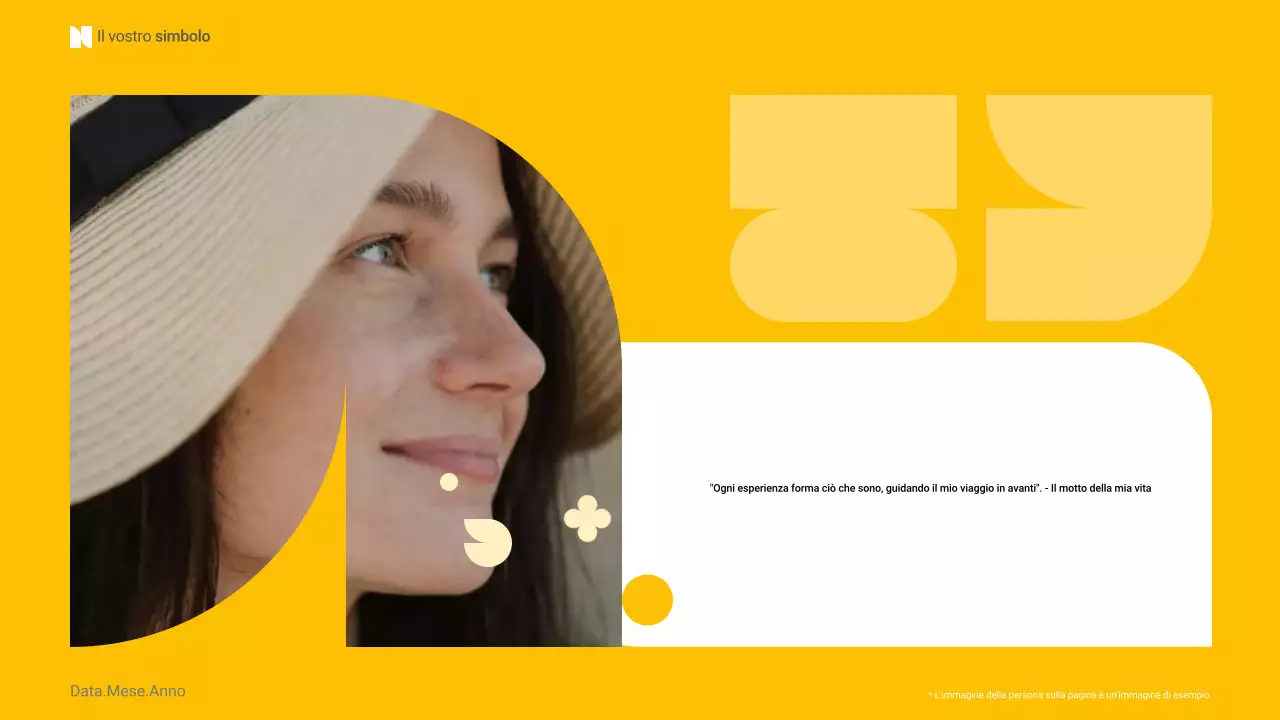 layout giallo di base per l'autopresentazione