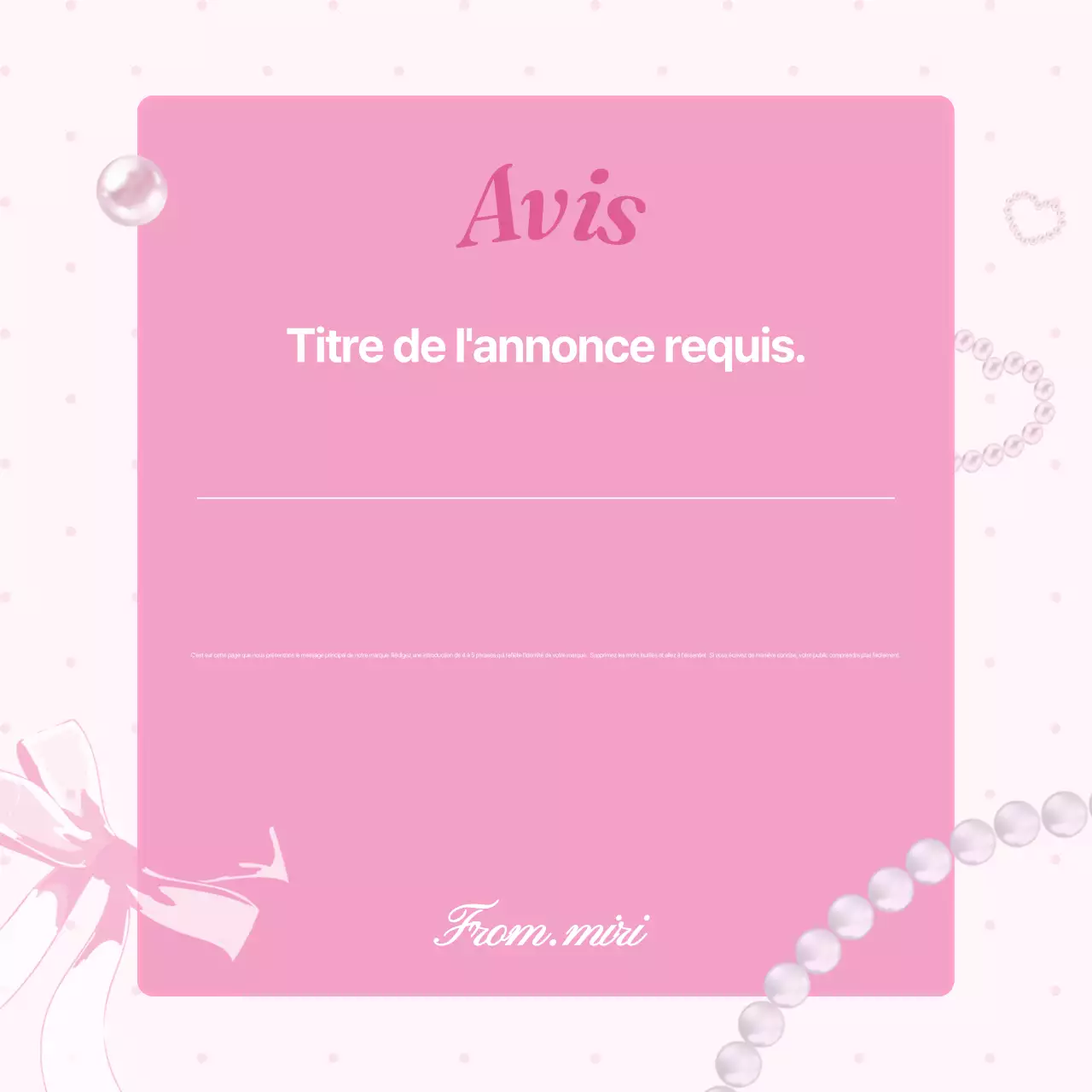 Une publicité de marque rose et adorable