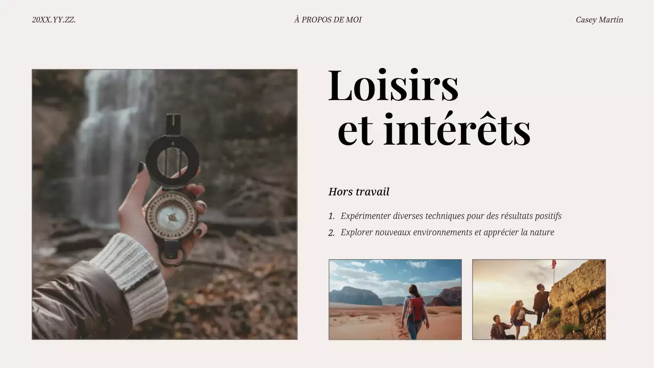 beige moderne pitch d'auto-introduction