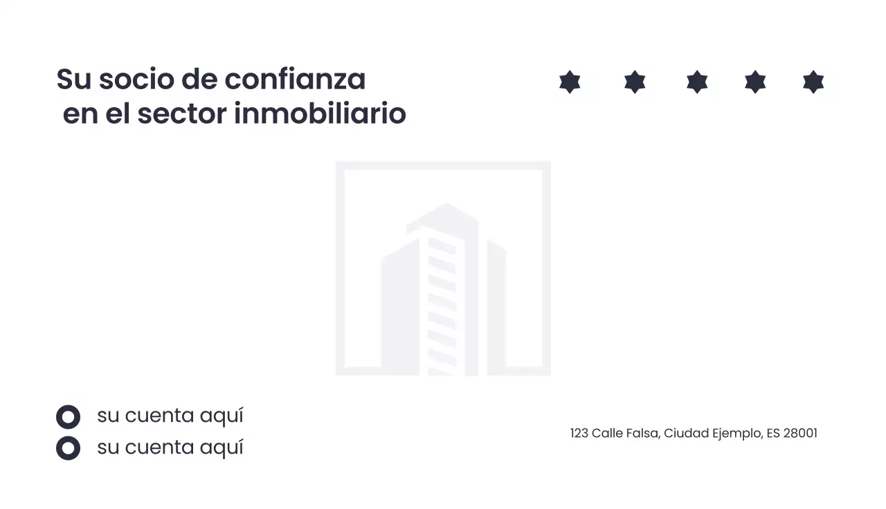 tarjeta de visita inmobiliaria moderna navy
