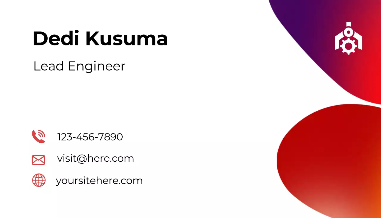 Red Modern Engineer Business Card