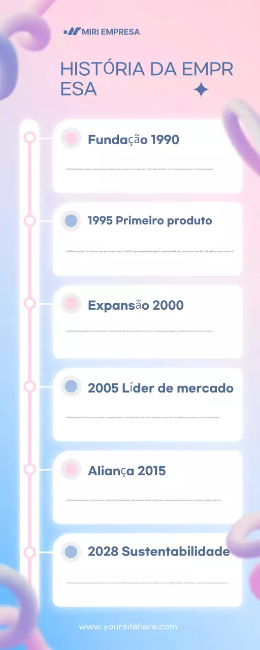 anúncio da história da empresa moderna cor-de-rosa