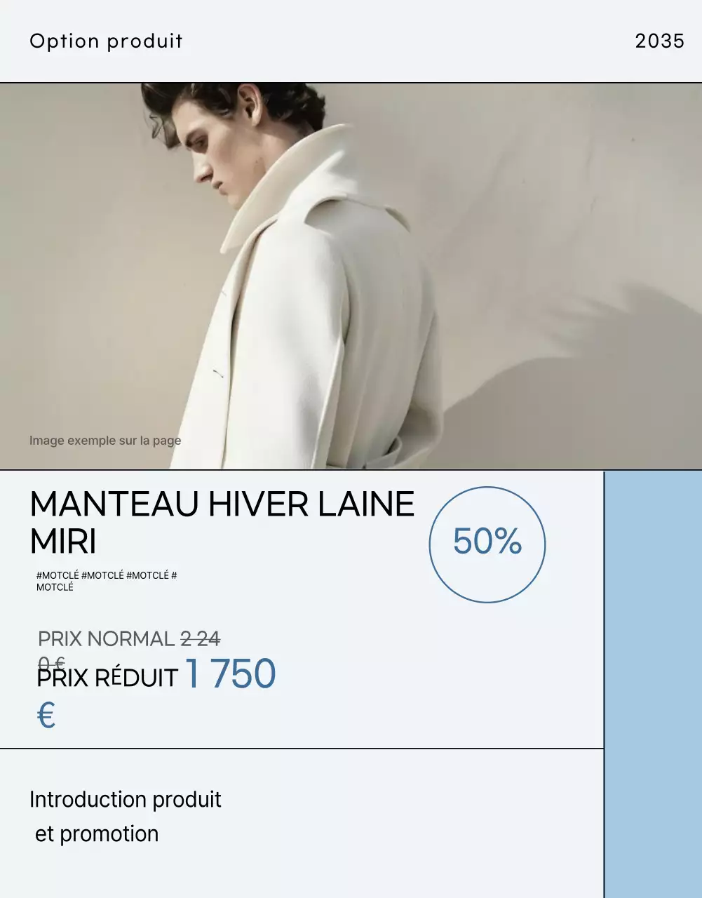 Annonce de mode moderne bleu clair